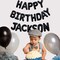 65 Pcs 16-Inch Black Happy Birthday Balloons with 2 Sets A-Z Foil Letter Balloons – DIY Personalized Phrase Banner for Birthday, Halloween, Thanksgiving, Christmas Party Decorations